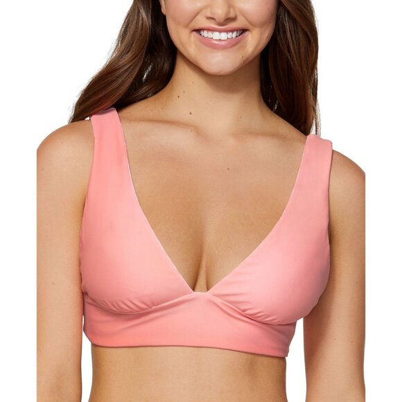 Reversible Raisins Pink White Floral Bikini Swim Top Size L - Picture 6 of 7